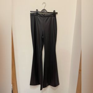 Faux leather pant with bell bottom